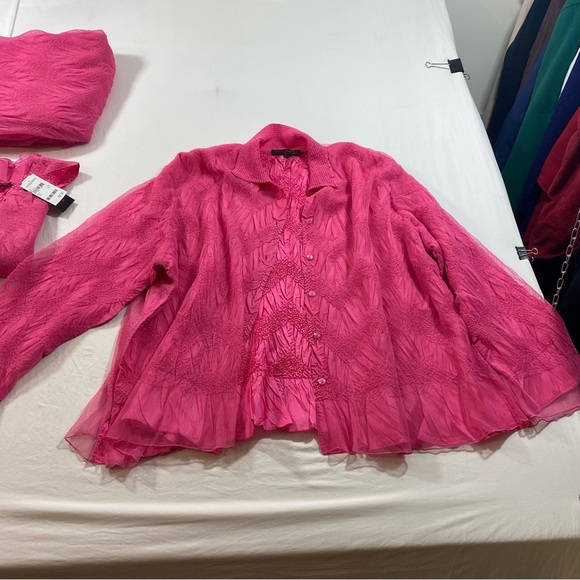 Pleats Collection 3 piece Skirt Set Women’s 1X-2X Tank Top Button down Blouse - Picture 6 of 16